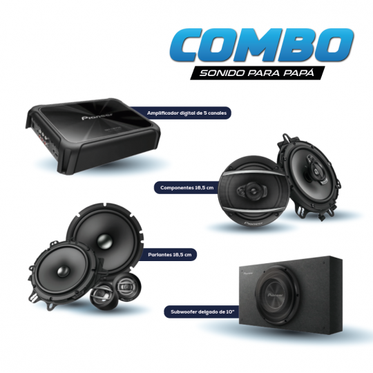 Combo en Parlantes, Componentes, Subwoofer y Amplificador - Pioneer